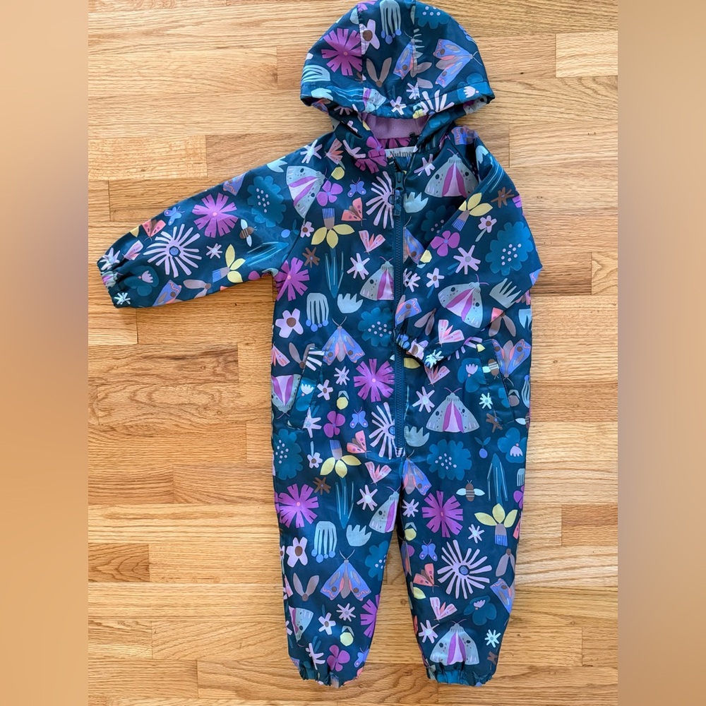 Floral & Moth Hooded One-Piece